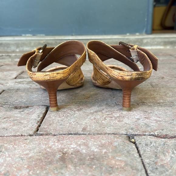 Donald J Pliner cork kitten heel strappy sandals - size 9M - Picture 5 of 6